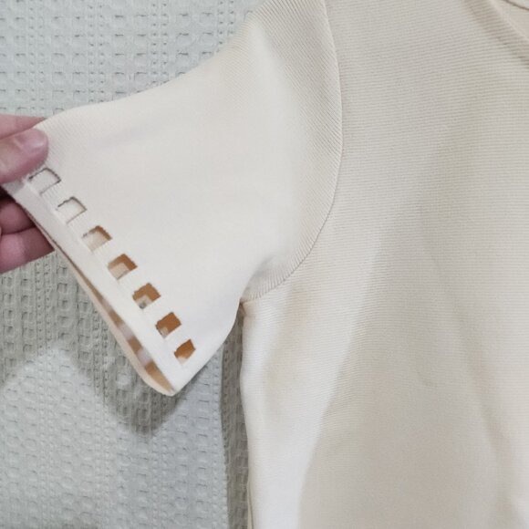 Rachel Roy Women's Triangles & Rectangles Crop Top Blouse Off-White Size Large - Picture 6 of 14